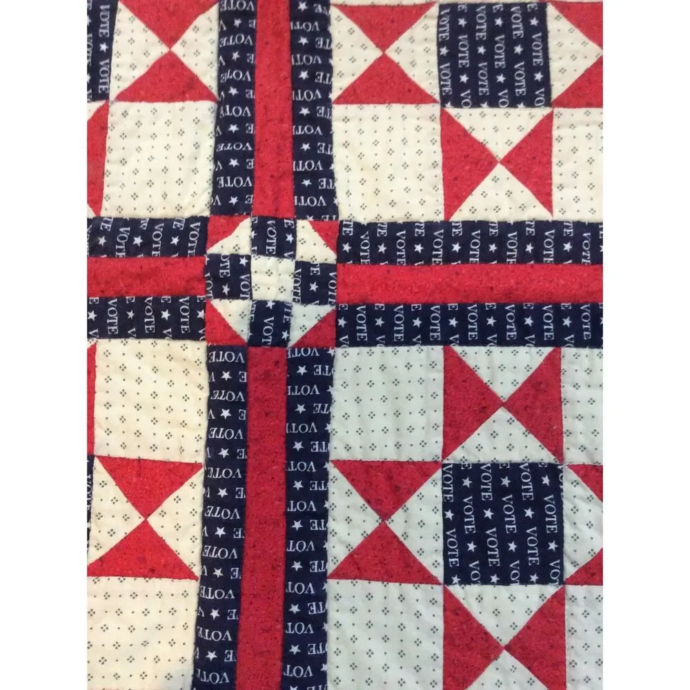 Vote Quilted Wall Hanging Chair throw Patriotic